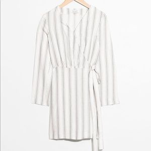 White Linen Wrap Dress